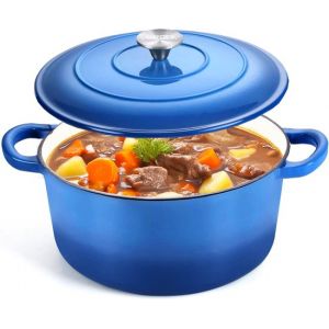 Cocotte - Castex - Casserole en fonte - Compatible toutes sources de chaleur - 4.65L - Bleu