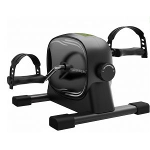 HELDENWERK - P&eacute;dalier - 40x35x30 cm - Acier et plastique noir - Sangle de fixation et tapis antid&eacute;rapant inclus - Entra&icirc;nement des bras et des jambes pour la maison - V&eacute;lo d'exercice id&eacute;al pour les personnes &acirc;g&eacute;es - HW-PT-100