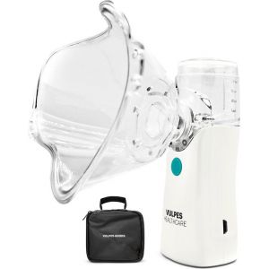 Vulpes Goods&reg; HealthCare - Dispositif d'a&eacute;rosol - N&eacute;buliseur ultrasonique - N&eacute;buliseur - Inhalateur pour enfants, adultes et b&eacute;b&eacute;s - Rechargeable - 2 modes - Aide &agrave; lutter contre les maladies des voies respiratoires - 4 buses et &eacute;tui de voyage de luxe inc