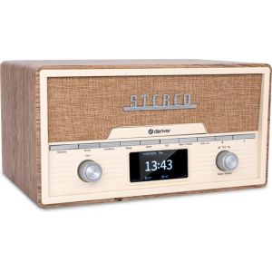 Radio - Denver - Bluetooth - Lecteur CD &ndash; R&eacute;veil - DAB /FM / AUX - Couleur bois