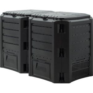 Bac à compost rapide 2 pièces - 800L -Fût à compost - Composteur - plastique - 135 x 72 x 83cm