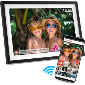 Cadre photo num&eacute;rique Denver 10,1 pouces - HD - Frameo App - Cadre photo - WiFi - &eacute;cran tactile IPS - 16 Go - PFF1016