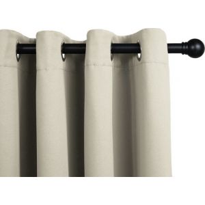 LIFA LIVING Rideau - Beige - occultant et insonorisant - Rideaux occultants avec anneaux - 100% polyester - 150 x 250 cm - 1 pièce