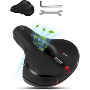 Selle de v&eacute;lo unisexe 100% imperm&eacute;able - Housse de selle incluse - Ergonomique - Avec suspension - Selle v&eacute;lo - V&eacute;lo de route - Selle avec gel - V&eacute;lo de montagne - Femme - Selle - Accessoires - Selle jupe femme - Porte-v&eacute;los - Rail de selle - Noir - Prosk