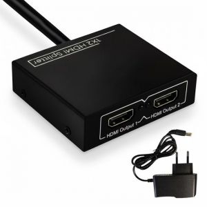 Skoov HDMI Splitter 1 in 2 out - Adaptateur 4K HDMI Splitter - C&acirc;ble - 2 Ports - Duplication d'image - Universel - Jeu - TV - PC - Extender