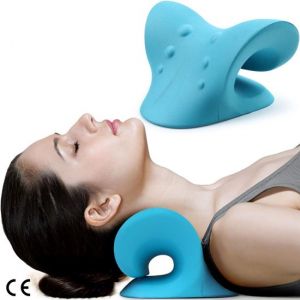 Relaxeur de cou et d'&eacute;paules - Dispositif de traction cervicale pour le soulagement de la douleur de l'ATM et l'alignement de la colonne cervicale - Oreiller chiropratique pour la relaxation et le confort