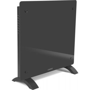 VONROC Convecteur électrique de luxe avec panneau en verre - 500W/1000W - Contrôle Wifi et manuel - Thermostat et minuterie réglables - Chauffe jusqu'à 12m² - Gris