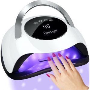 Nail lamp Rostem 120 Watt UV LED Nail Dryer - uv ongles - Nail Lamp - Perfectly Cured Nail Gel Paint - LED Lamp - Long Cord - Blanc