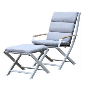Westfield Outdoors Chaise longue Amber avec ottoman 73,5 x 63 x 90 cm - bleu clair