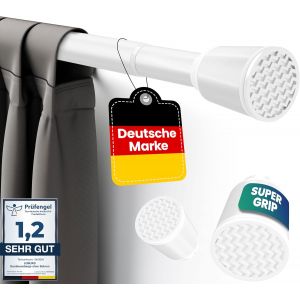 LOBUX® - Tringle à rideau sans perçage [blanc, 210-300cm] - tringle télescopique extension de rideau - tringle de douche sans perçage - tringle à rideau, tringle à rideau de douche, tringle à linge, tringle de serrage filet de chat