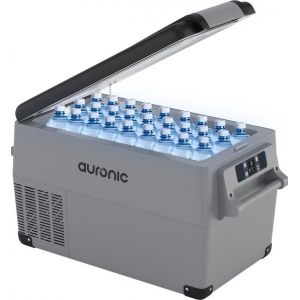 Glacière électrique à compresseur – Auronic – 30,4 L – 5 modes – 12V/240V – Double compartiment – Gris