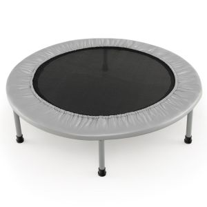 Mini trampoline pliable Coast pour l'int&eacute;rieur - Max 150 kg - 97 cm de diam&egrave;tre - 19 cm de haut - Gris