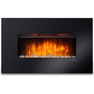 MOA Chemin&eacute;e &eacute;lectrique - Atmosphere Fireplace - Po&ecirc;le - Noir - T&eacute;l&eacute;commande - Ambilight - EF201FB