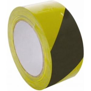 Perel Ruban de signalisation, pour des applications d'avertissement et de marquage, en rouleau, noir/jaune, 5 cm x 33 m