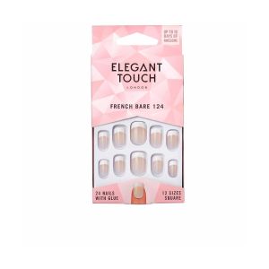 Elegant Touch - French Bare Nails With Glue Square 124 S 24 U