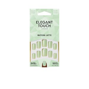 Elegant Touch - Core Colour Nails With Glue Almond Matcha Latte 24 U