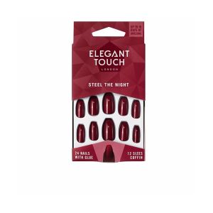 Elegant Touch - Polished Colour Nails With Glue Coffin Steel The Night 24 U