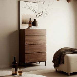 Chiffonnier en bois couleur noyer Peyton