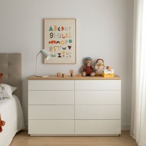 Commode enfant blanche 8 tiroirs Havel