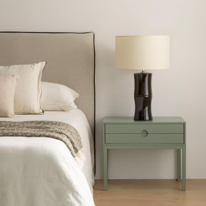 Table de chevet vert 2 tiroirs Angora