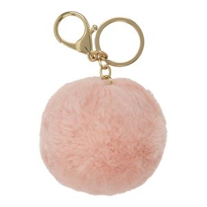 Porte-clés peluche Boule rose