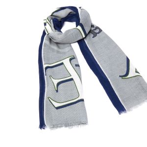 Foulard imprimé Lettres Draeger - Gris - Homme - 70x180 cm