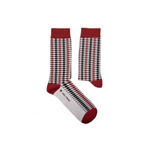 Chaussettes Pied de Poule Bordeaux (Tissus Porsche)