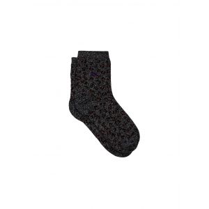 Chaussettes &agrave; Paillettes L&eacute;opard - Noir