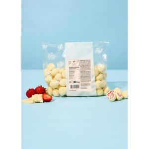 Fraises lyophilisées enrobées de chocolat blanc 1 kg
