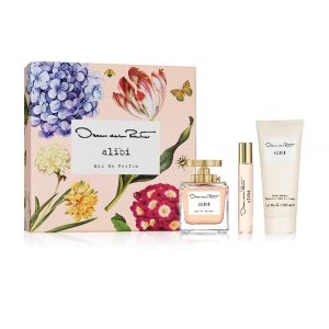 Oscar de la Renta Alibi Eau de Parfum 3 Piece Gift Set for Women - Perfume Spray 3.4 Fl. Oz, Purse Spray, Travel Spray 0.5 Fl. Oz, and Body Lotion 3.4 Fl. Oz.