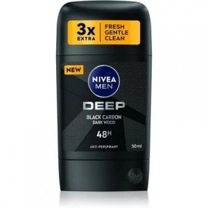 Nivea Men Deep Antiperspirant Stick for Men - 50 ml, Black Carbon Dark Wood Scent