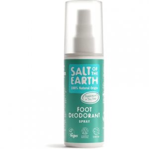 Salt Of The Earth Natural Foot Deodorant Cooling Menthol Vegan Long Lasting Protection Paraben Free Made in the UK Peppermint & Tea Tree D&eacute;odorant (D&eacute;o) Homme 100ml