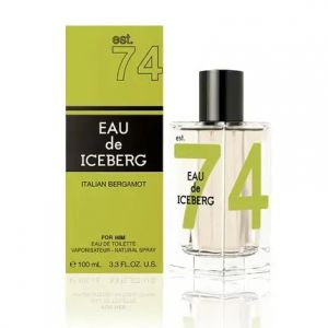 EAU de ICEBERG Italian Bergamot - Eau De Toilette 100ml Citrus Scent Homme Square Glass Bottle Design Cool and Sporty Men