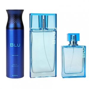 Ajmal Blu Gift Set Homme Eau de parfum  Perfume Deodorant Cologne Fresh Floral Woody Musky Ambery