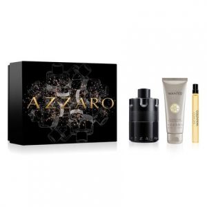 Azzaro The Most Wanted Intense Seductive 's Cologne Gift Set 3-Piece Holiday Set Includes Full Size Travel Size Fragrances Hair Body Shampoo Lasting Wear Luxury Perfumes Coffret (Coffret) Homme