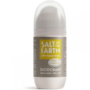 Salt Of The Earth Refillable Natural Deodorant Roll On Amber & Sandalwood 75ml Unisexe