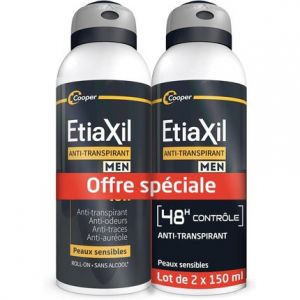 Etiaxil Deodorant Anti-Perspirant 48h Control Aerosol - Pack of 2 D&eacute;odorant (D&eacute;o) Homme 150ml