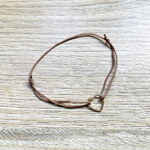 Bracelet réglable mon cœur beige