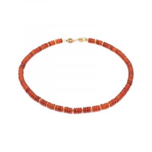 Collier blima en pierres agate rouge