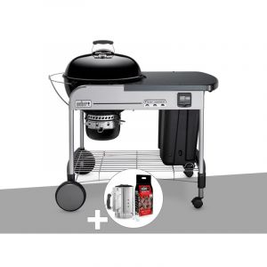 Barbecue &agrave; charbon weber performer premium gbs 57 cm noir + kit chemin&eacute;e