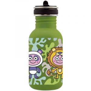 Gourde inox enfant laken basic steel 0,5l verte avec bouchon flow