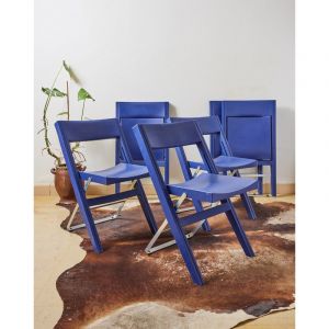 Lot de 6 chaises bleues ikea vintage niels gammelgaard    n&deg;1244