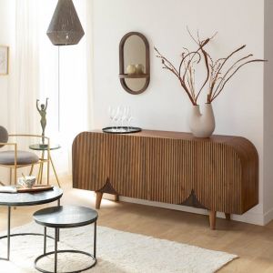Buffet arrondi en bois de manguier lise