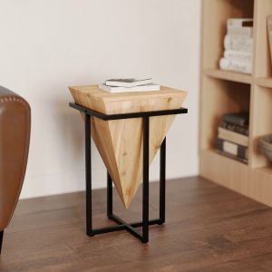 Moyenne sellette en bois d'acacia et m&eacute;tal - shanghai