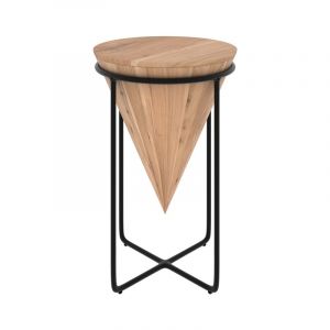 Grande sellette en bois d'accacia et m&eacute;tal d41 cm - mafana