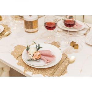 Dessous d'assiette arbre dor&eacute; - lot de 6