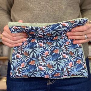 Bouillotte soin grandes zones graine de lin empl&acirc;tre naturel chaud froid