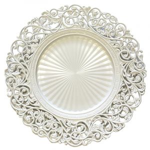Dessous d'assiette blanc baroque