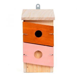 Nichoir en bois de pin artisanal adapt&eacute; &agrave; plusieurs esp&egrave;ces d'oiseaux