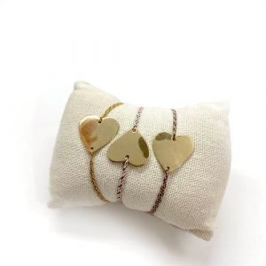 Bracelet c&oelig;ur cordon rouge